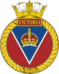 Векторный клипарт: ВМС Канады, бэдж корабля «Виктория» (SSK-876)