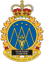 Vector clipart: Canadian Naval Radio Station (NRS) Newport Corner, badge (crest)