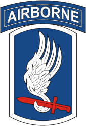 Вооруженные силы США, нарукавный знак (нашивка) 173-й бригадной боевой команды воздушного десанта - векторное изображение