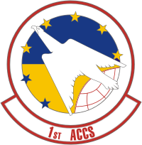 ВВС США, эмблема 1-й командно-контрольной эскадрильи воздушного десанта - векторное изображение