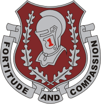 Армия США, знак (эмблема) 1-й медицинской бригады - векторное изображение