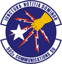 ВВС США, эмблема 502-й эскадрильи связи - векторное изображение