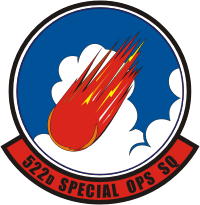 ВВС США, эмблема 522-й эскадрильи специальных операций - векторное изображение