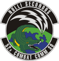 ВВС США, эмблема 52-й эскадрильи боевой связи - векторное изображение