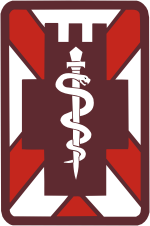 Векторный клипарт: Армия США, нарукавный знак (нашивка) 5-й медицинской бригады