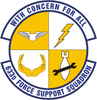 ВВС США, эмблема 633-й эскадрильи тылового обслуживания