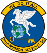 U.S. Air Force 70th Mission Support Squadron, emblem - vector image