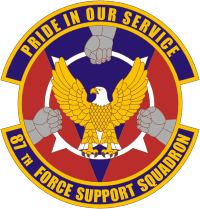 U.S. Air Force 87th Force Support Squadron, emblem - vector image