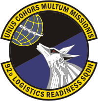 US-Luftstreitkräfte 92. Logistics Readiness Squadron, Emblem - Vektorgrafik