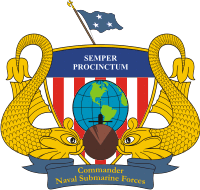 Vector clipart: U.S. Navy Commander, Naval Submarine Forces (COMSUBFOR), emblem