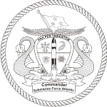 U.S. Navy Commander, Submarine Force Atlantic (COMSUBLANT), emblem (black and white)