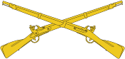 Вооруженые силы США, эмблема пехотных войск - векторное изображение