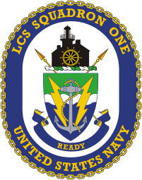 U.S. Navy LCS Squadron One (Littoral Combat Ship), emblem (crest)