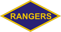 Векторный клипарт: Вооруженные силы США, бывшый нарукавный знак (нашивка) батальонов рейнджеров