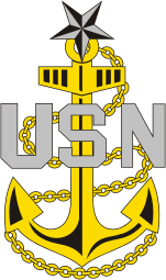 U.S. Navy Senior Chief Petty Officer, rank insignia (collar device) - vector image