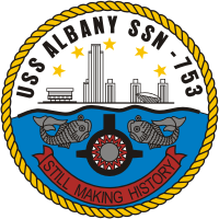 Vektor Cliparts: US Kriegsmarine USS Albany (SSN-753), Emblem des U-Bootes