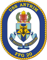 U.S. Navy USS Antrim (FFG-20), frigate emblem (crest)