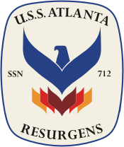 Военно-морские силы США, эмблема подводной лодки «Атланта» (SSN-712) - векторное изображение