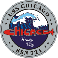 U.S. Navy USS Chicago (SSN-721), former submarine emblem - vector image