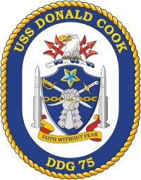 Vector clipart: U.S. Navy USS Donald Cook (DDG 75), destroyer emblem (crest)