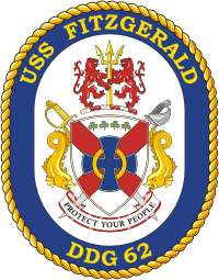 Vector clipart: U.S. Navy USS Fitzgerald (DDG 62), destroyer emblem (crest)