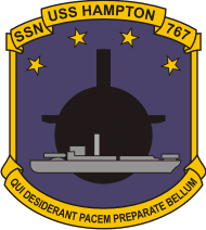Vector clipart: U.S. Navy USS Hampton (SSN-767), submarine emblem