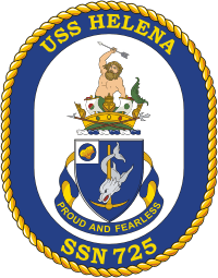 Военно-морские силы США, эмблема подводной лодки «Хелена» (SSN-725) - векторное изображение