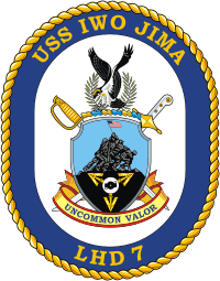 Vector clipart: U.S. Navy USS Iwo Jima (LHD-7),  amphibious assault ship emblem (crest)