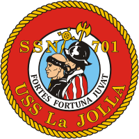 Военно-морские силы США, эмблема подводной лодки «Ла-Хойя» (SSN-701) - векторное изображение