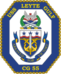 U.S. Navy USS Leyte Gulf (CG 55), cruiser emblem (crest) - vector image