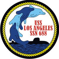 Vector clipart: U.S. Navy USS Los Angeles (SSN-688), submarine emblem (crest, decommissioned)