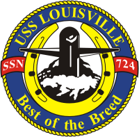 Векторный клипарт: Военно-морские силы США, эмблема подводной лодки «Луисвиль» (SSN-724)