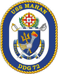 Vector clipart: U.S. Navy USS Mahan (DDG 72), destroyer emblem (crest)