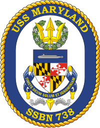 ВМС США, эмблема подводной лодки «Мэриленд» (SSBN-738)