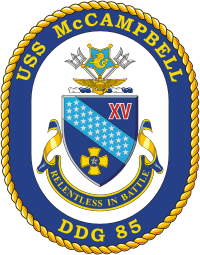 Vector clipart: U.S. Navy USS McCampbell (DDG 85), destroyer emblem (crest)