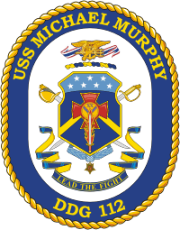 U.S. Navy USS Michael Murphy (DDG 112), destroyer emblem (crest) - vector image