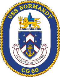 Векторный клипарт: Военно-морские силы США, эмблема ракетного крейсера «Нормандия» (CG-60)