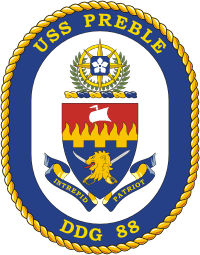 U.S. Navy USS Preble (DDG 88), destroyer emblem (crest)