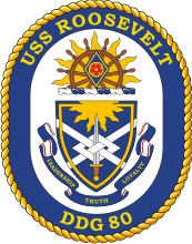 U.S. Navy USS Roosevelt (DDG 80), destroyer emblem (crest)