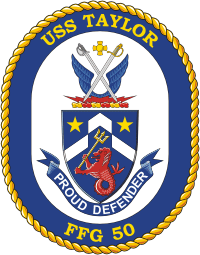 Военно-морские силы США, эмблема фрегата «Тэйлор» (FFG-50) - векторное изображение