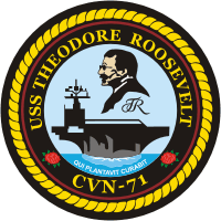 U.S. Navy USS Theodore Roosevelt (CVN-71), supercarrier emblem - vector image
