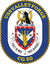 U.S. Navy USS Valley Forge (CG 50), cruiser emblem (crest) - vector image