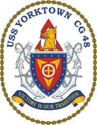 U.S. Navy USS Yorktown (CG 48), cruiser emblem (crest) - vector image
