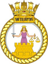 Vector clipart: British Navy HMS Southampton (D90), destroyer emblem (crest)