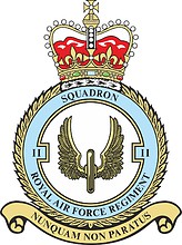 British 2nd Squadron RAF Regiment, badge - vector image