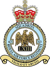 British 63rd Squadron RAF Regiment, badge