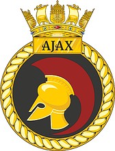 British Navy HMS Ajax (S125), emblem (crest)