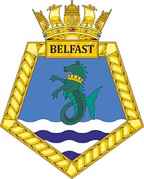 British Navy HMS Belfast, badge (crest)
