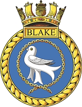 Векторный клипарт: ВМС Великобритании, эмблема корабля Блейк (C99)