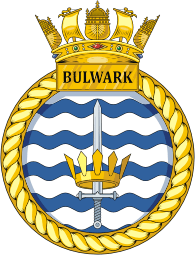Векторный клипарт: Военно-морские силы Великобритании, эмблема десантного корабля Булварк (L15)